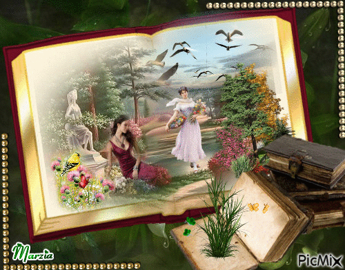 livre avec paisaje - Ingyenes animált GIF