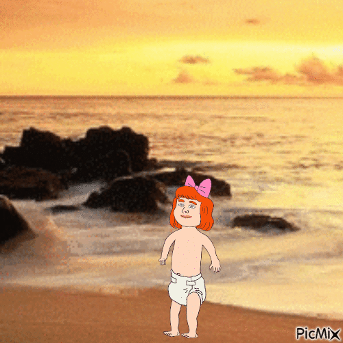 Baby at beach dixiefan1991 - Бесплатный анимированный гифка