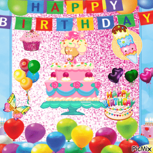 Happy Birthday Theme With Cake Stock Photo - Download Image Now -  Anniversary, Art, Art And Craft - iStock