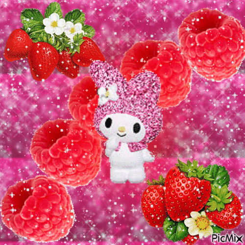 My Melody Berries - Free animated GIF