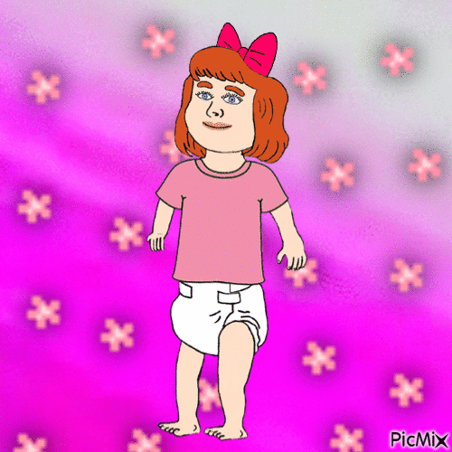 Baby in pink universe - Безплатен анимиран GIF