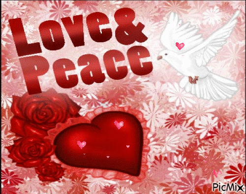 love and peace - GIF animado grátis