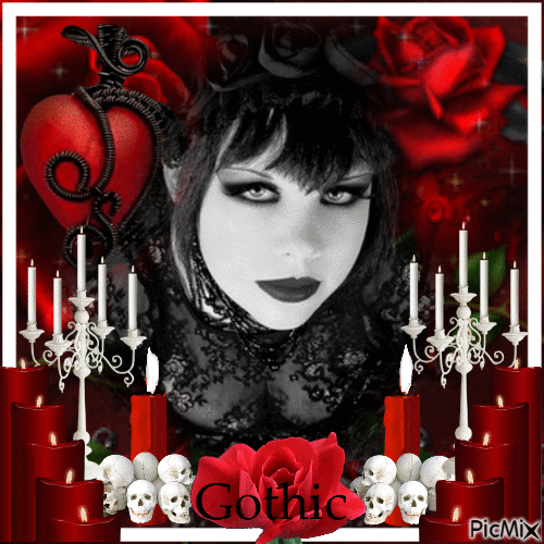 Gothic - Red Black And White - GIF animé gratuit