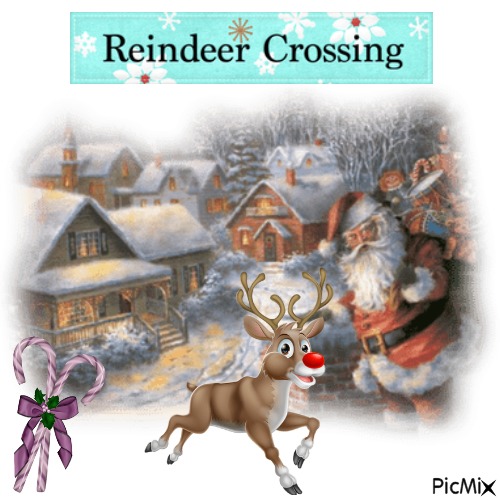 Reindeer Crossing - gratis png