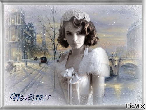 Min@  kvinna  vinter - Безплатен анимиран GIF