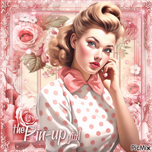 Pin up in pink - GIF animé gratuit
