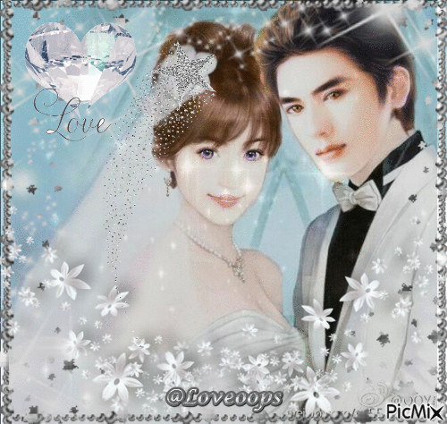 Bride and groom marriage - 免费动画 GIF