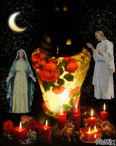 Lampas candles Mary - Бесплатный анимированный гифка