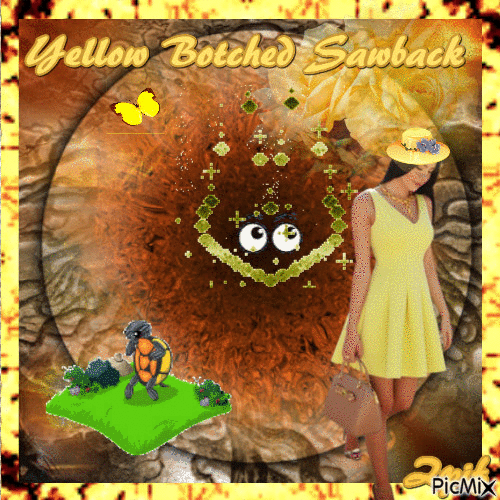 Yellow blotched sawback - Бесплатный анимированный гифка