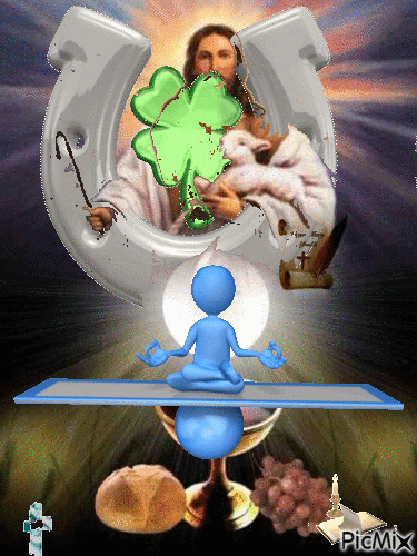 Meditando en el centro - Ingyenes animált GIF