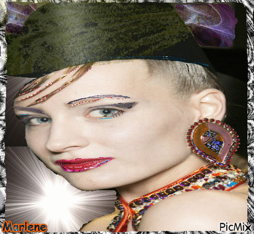 Portrait Woman Colors Deco Glitter Glamour - Δωρεάν κινούμενο GIF