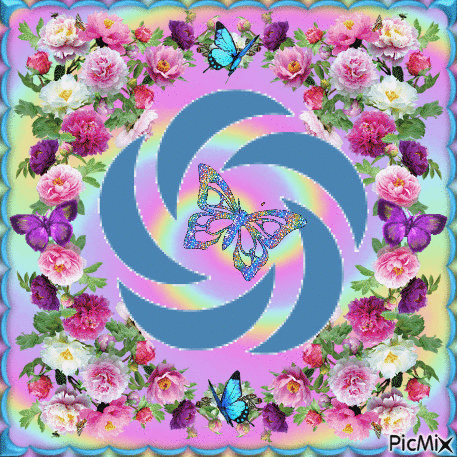 flores e borboletas - Free animated GIF