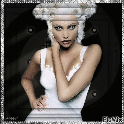 girl in white - GIF animé gratuit