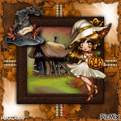 [♠]Brown Autumn Witch[♠] - Free animated GIF