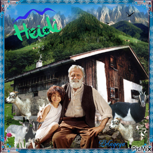 Heidi a la montagne - GIF animé gratuit