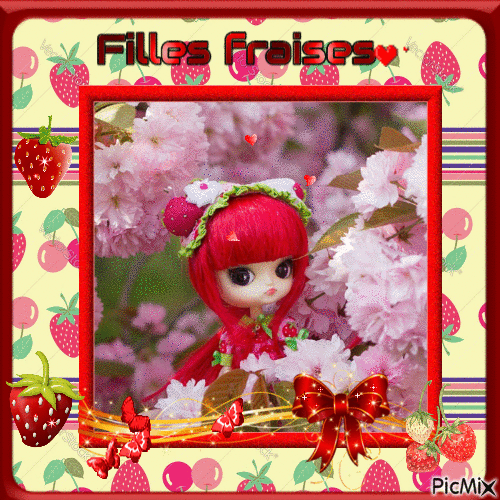 Filles fraises - Free animated GIF