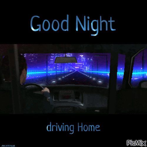 Good Night driving Home - Darmowy animowany GIF