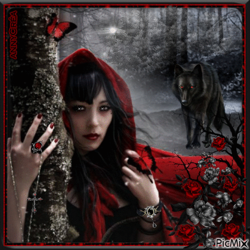 Le petit chaperon rouge style gotique - Ingyenes animált GIF
