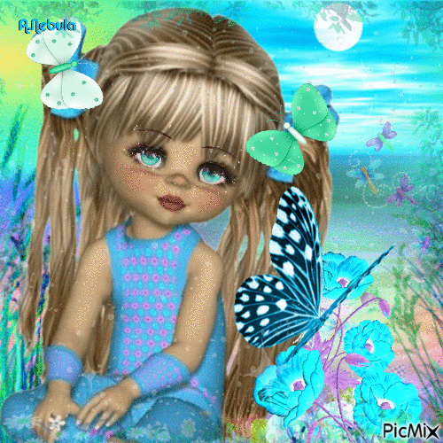 cookie doll/butterfly - GIF animado gratis