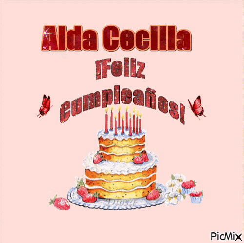 Feliz Cumple Aida Cecilia - Animovaný GIF zadarmo