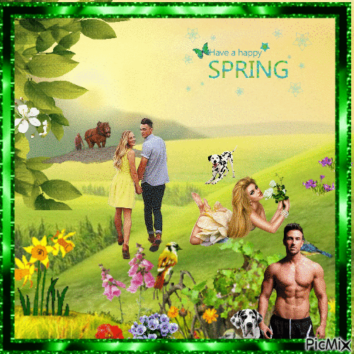 happy spring - Ingyenes animált GIF