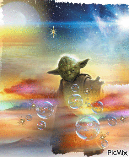 Galaxy Yoda - Nemokamas animacinis gif