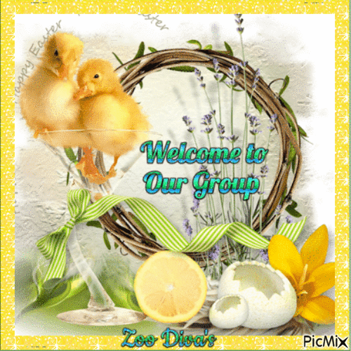 Chick Welcome to Group - GIF animé gratuit