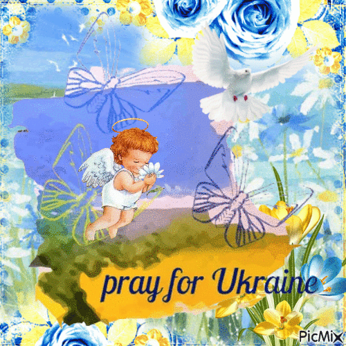 prière pour  Ukraine - 免费动画 GIF