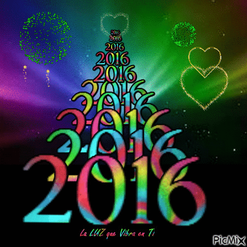 Happy New Year 2016 my sweet friends from Picmix - Gratis geanimeerde GIF