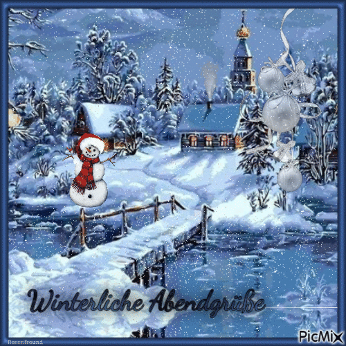 Winterliche Abendgrüße - 無料のアニメーション GIF