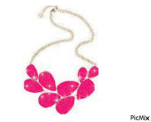 Pink sparkle necklace - Free animated GIF