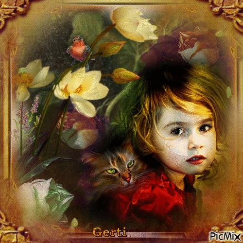Portrait of a little girl - Free animated GIF