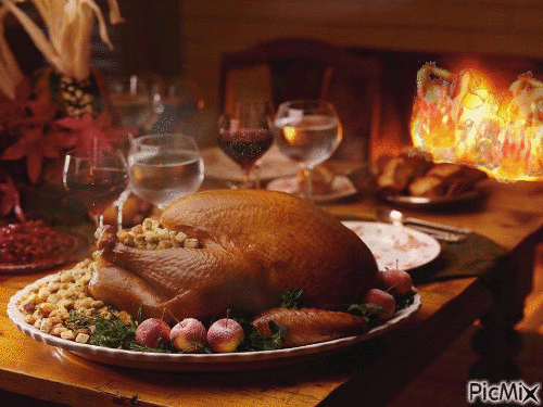Thanksgiving meal - Безплатен анимиран GIF
