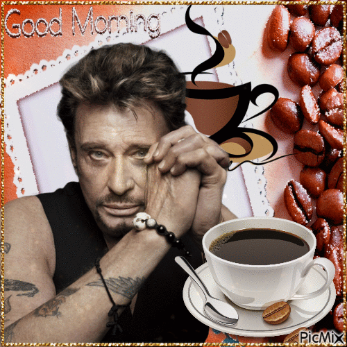 Johnny bietet dir Kaffee an - Gratis animerad GIF