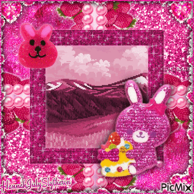 {♪}Pink Sparklee Bunneh{♪} - Gratis animerad GIF