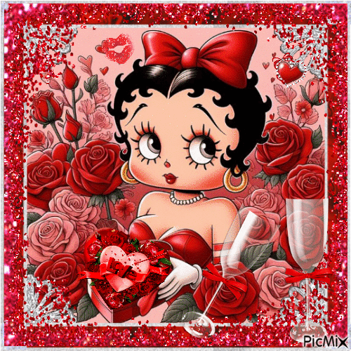 Valentine Beauty Betty Boop - Animovaný GIF zadarmo