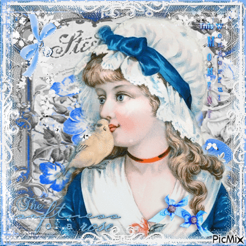 Elegant lady with lace bonnet - Безплатен анимиран GIF
