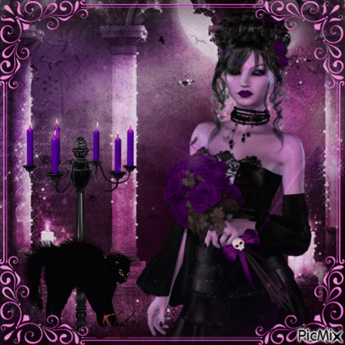 Gothique en violet - GIF animado grátis