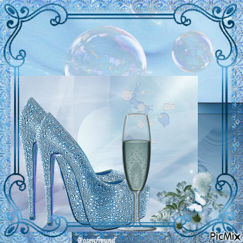 Glamouröse Schuhe mit einem Cocktail - Gratis geanimeerde GIF
