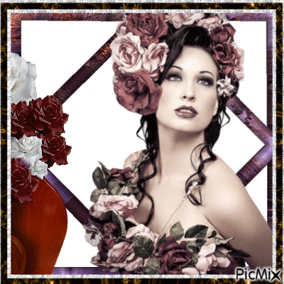 flowery hair and bouquet - Δωρεάν κινούμενο GIF