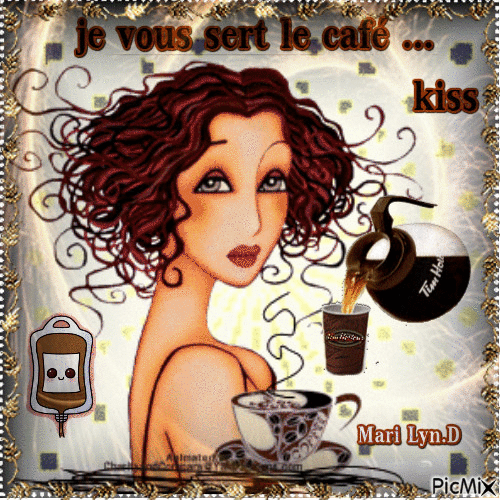 je vous sert le café... mari lyn forever - GIF animado gratis