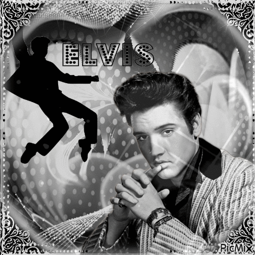 Elvis - Schwarz und Weiß - Gratis animeret GIF
