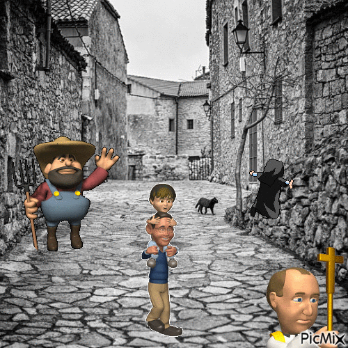 Calle del pueblo - Darmowy animowany GIF