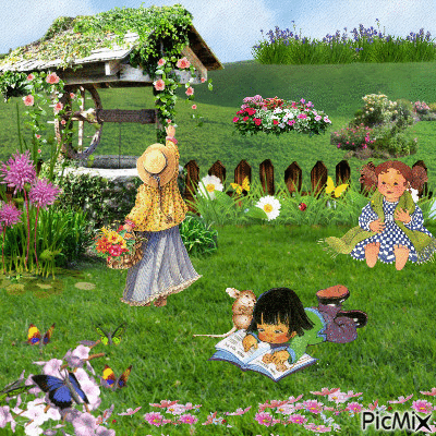 Jardín para los niños. - GIF animado gratis