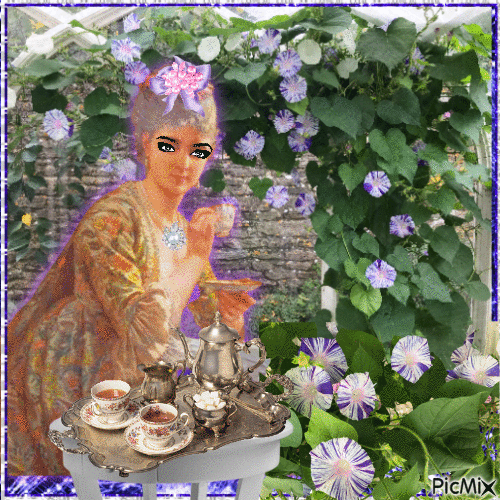 Morning Glory Rococo Lady - Ingyenes animált GIF