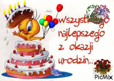 Urodziny - Ingyenes animált GIF