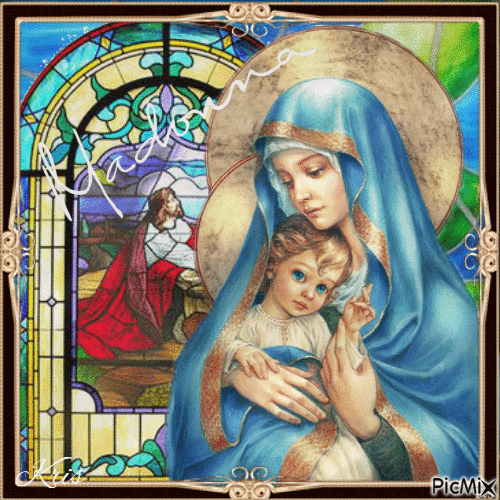 Marie avec l'enfant Jésus - Zdarma animovaný GIF