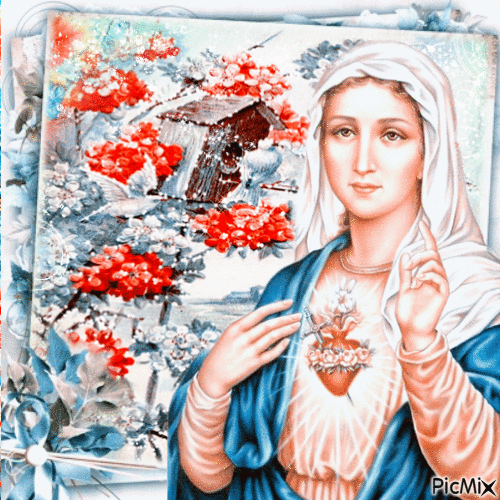 Jungfrau Maria - Vintage Frühling - Gratis geanimeerde GIF