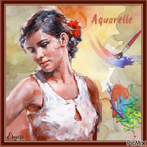 Portrait de femme en peinture aquarelle - PNG gratuit
