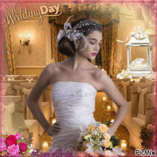 Concours : Mariée avec des roses - Ilmainen animoitu GIF